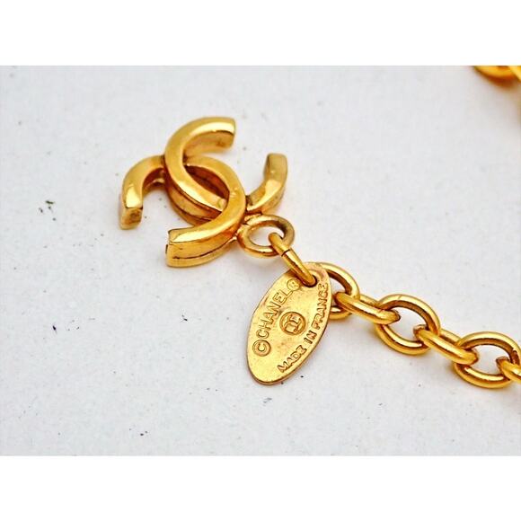 Chanel Vintage Chain Necklace/Belt Gold CC 1980s Logo Triple Chain 30" Rare Auth - Picture 6 of 7